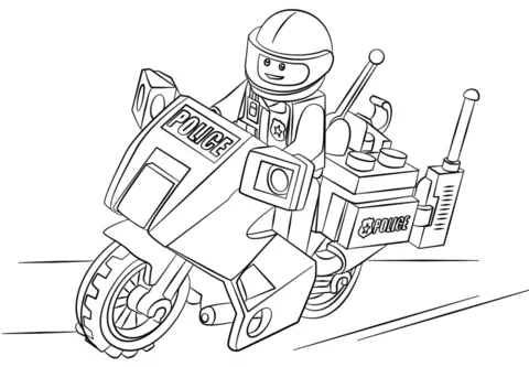 Dibujo de Moto de Policía para colorear | Dibujos para colorear ...