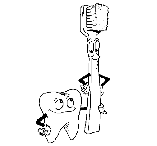 Dibujo de Muela y cepillo de dientes pintado por Pintura en ...