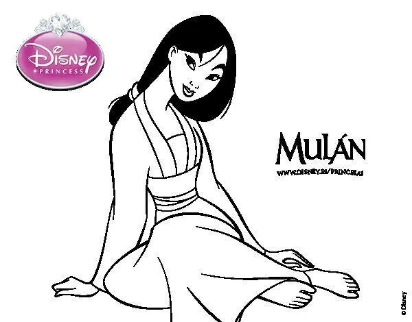 Dibujo de Mulan para Colorear - Dibujos.net