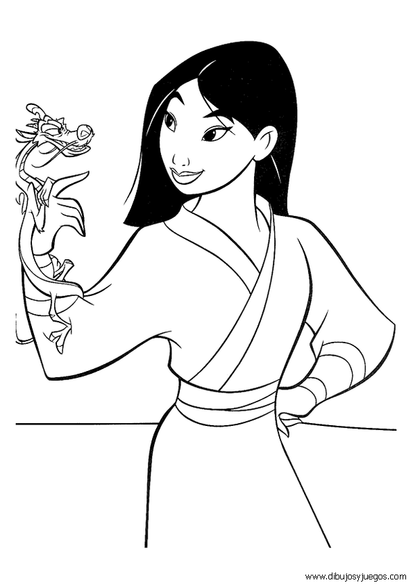 dibujo-mulan-disney-012 | Dibujos y juegos, para pintar y colorear