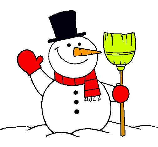 Dibujo de muñeco de nieve con escoba pintado por Edwinsit en ...