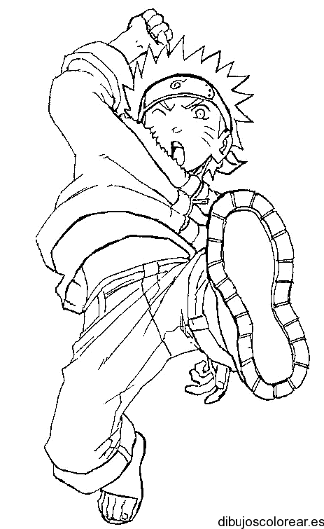 Dibujo de Naruto en la pelea | Dibujos para Colorear