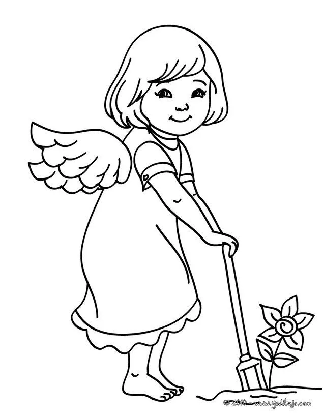 Dibujo de Navidad: un angelito para colorear