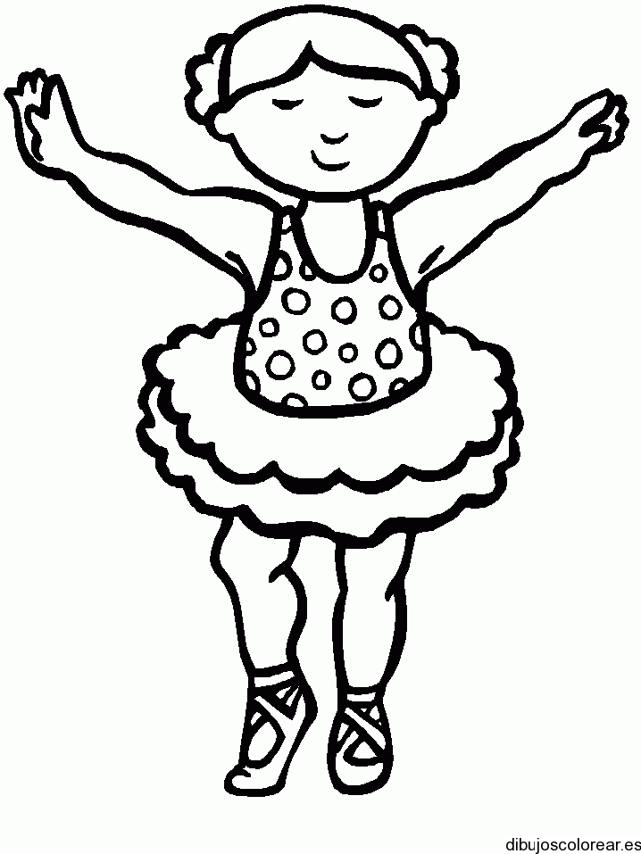 Dibujo de una niña bailando | Dibujos para Colorear