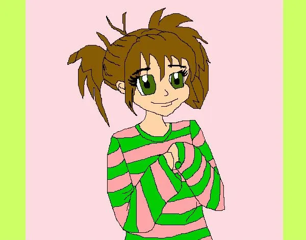 Dibujo de Niña con cara de felicidad pintado por Queyla en Dibujos ...