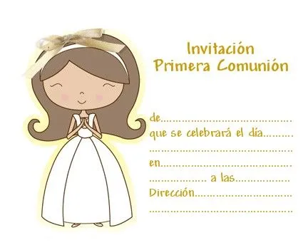 Niñas de primera comunión en dibujos - Imagui