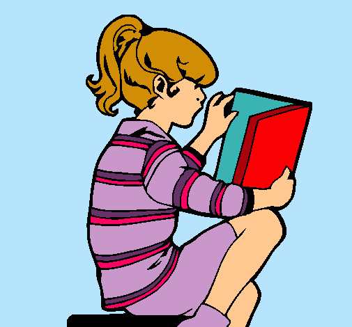 Dibujo de Niña leyendo pintado por Melani en Dibujos.net el día 21 ...