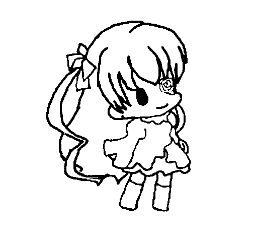 Dibujo de Niña pequeña para Colorear