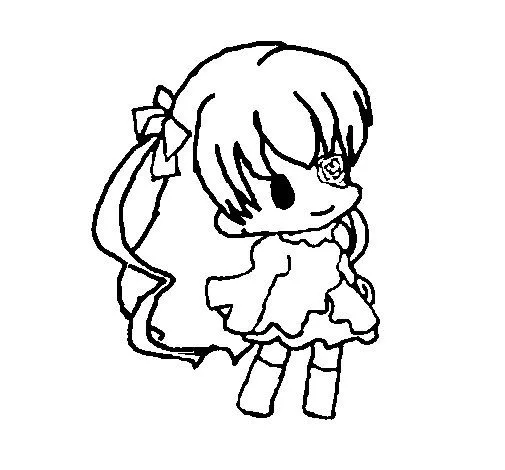 Dibujo de Niña pequeña para Colorear - Dibujos.net