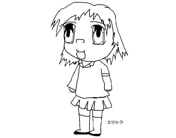 Dibujo de Niña con uniforme para Colorear - Dibujos.net