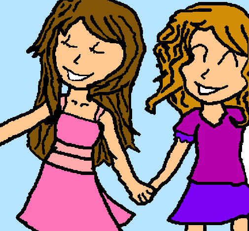 Dibujo de Niñas de la mano pintado por Andrei en Dibujos.net el ...