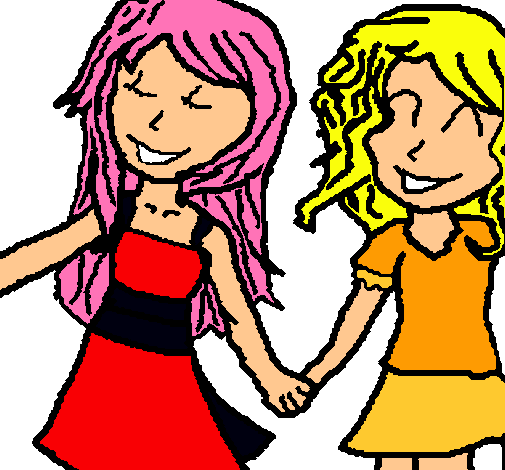 Dibujo de Niñas de la mano pintado por Sakura_chan8 en Dibujos.net ...