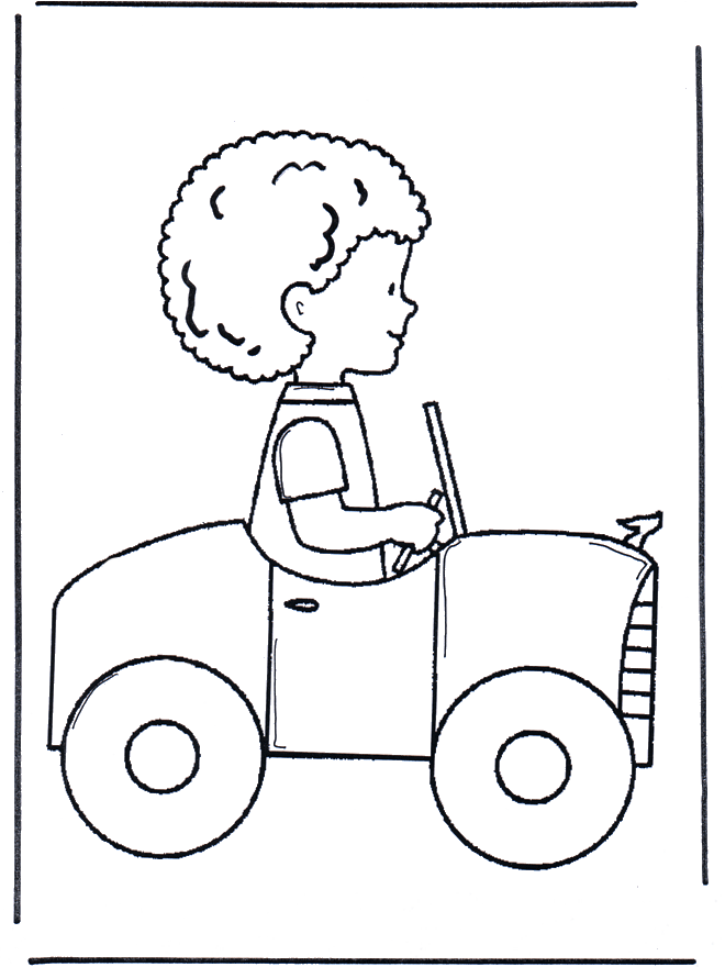 Dibujos.org / Dibujos Infantiles / Niños / Niño en un coche