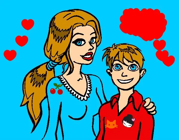 Dibujo de ñiño y madre abrazados pintado por Ariadna657 en Dibujos ...