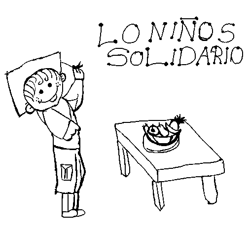 Dibujo de Niño solidario para Colorear