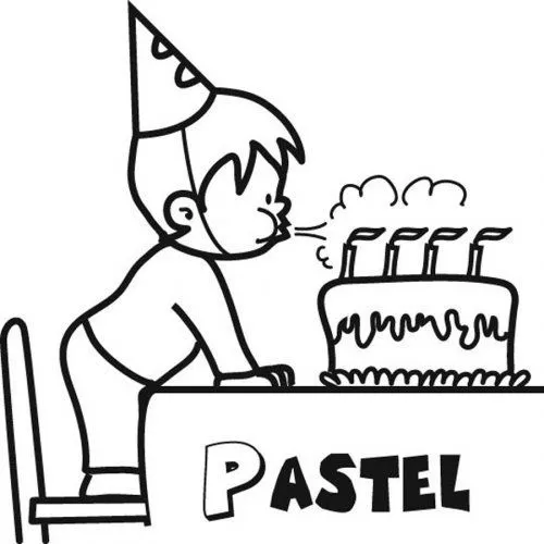 Dibujo de un niño soplando velas para colorear - Dibujos para ...