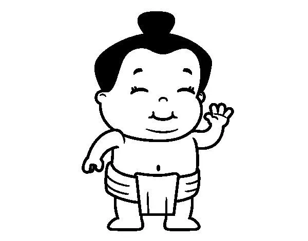 Dibujo de Niño sumo para Colorear - Dibujos.net