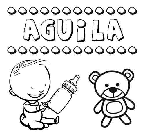 Dibujo del nombre Águila para colorear, pintar e imprimir