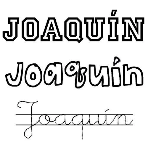 Dibujo del nombre Joaquín para pintar e imprimir - Nombres del ...