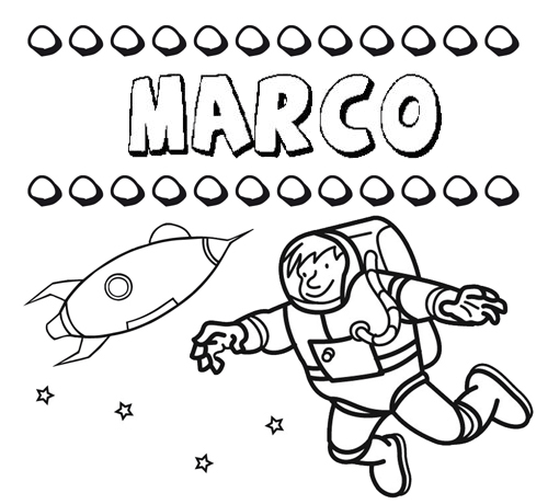 Marco: dibujos de los nombres para colorear, pintar e imprimir