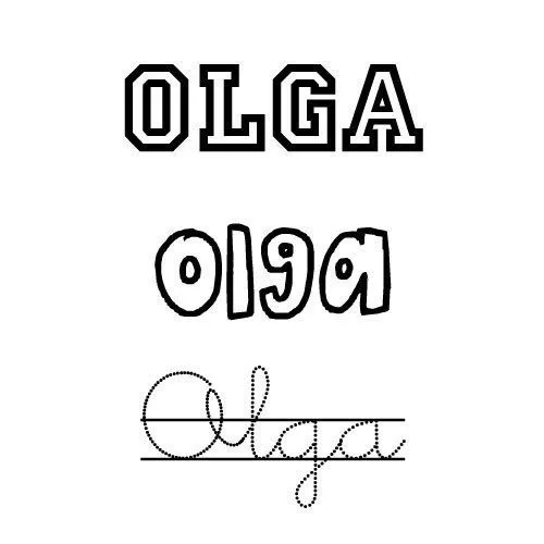 Dibujo del nombre Olga para colorear e imprimir - Nombres del ...