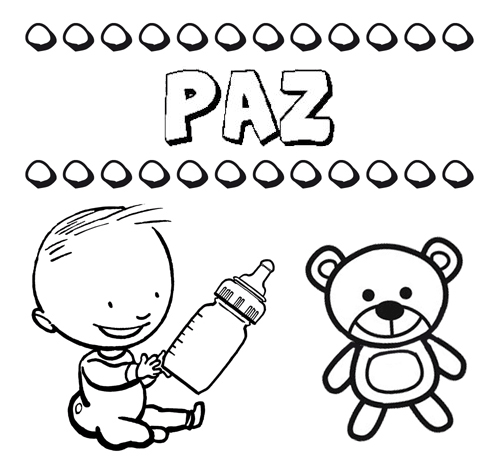 Dibujo del nombre Paz para colorear, pintar e imprimir