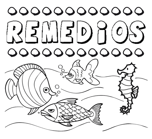 Dibujo del nombre Remedios para colorear, pintar e imprimir