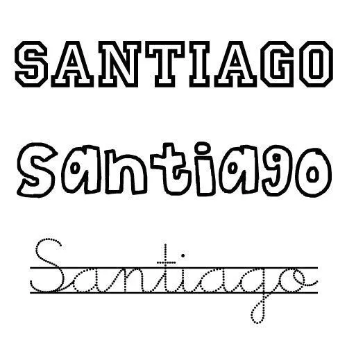 Dibujo del nombre Santiago para imprimir y pintar - Nombres del ...