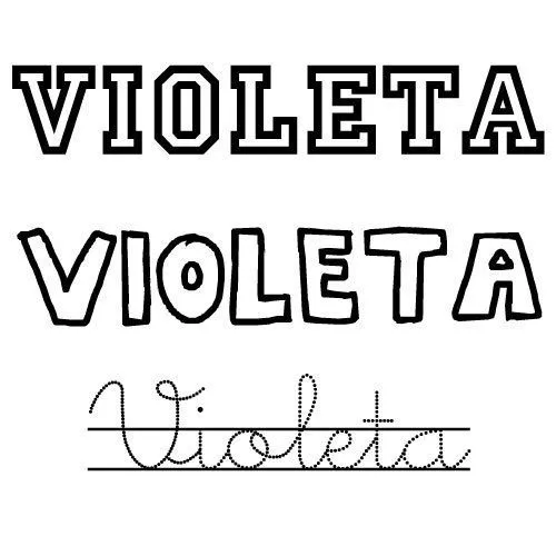 Dibujo del nombre Violeta para imprimir y pintar - Nombres del ...