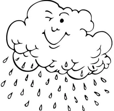 Dibujo de Nube con lluvia para colorear | Dibujos para Colorear ...