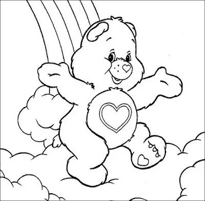 COLOREA TUS DIBUJOS: Dibujo de osito cariñosito y arcoiris para ...