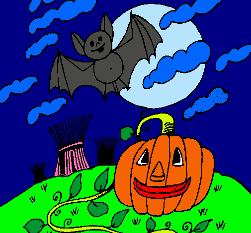 Dibujo de Paisaje de Halloween pintado por Jaloguin en Dibujos.net ...