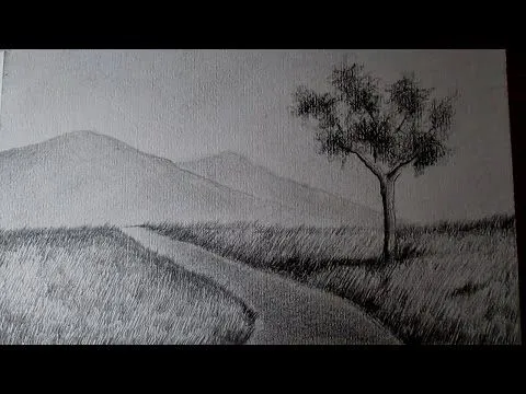 Dibujo de paisaje a lapiz facil - Imagui