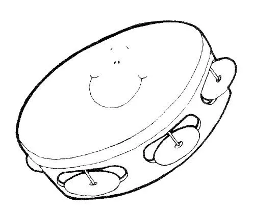 Dibujo pandereta para colorear - Imagui