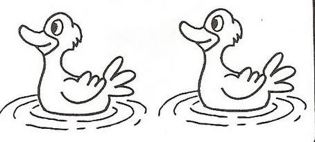 DIBUJO PATOS NADANDO