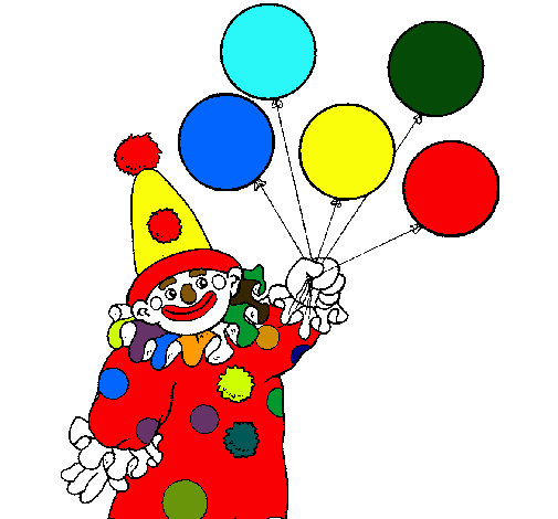 Dibujo de Payaso con globos pintado por Payaso en Dibujos.net el ...