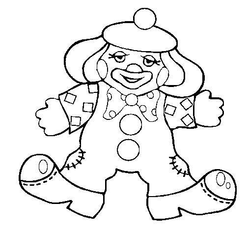 Dibujo de Payaso de pies grandes para Colorear