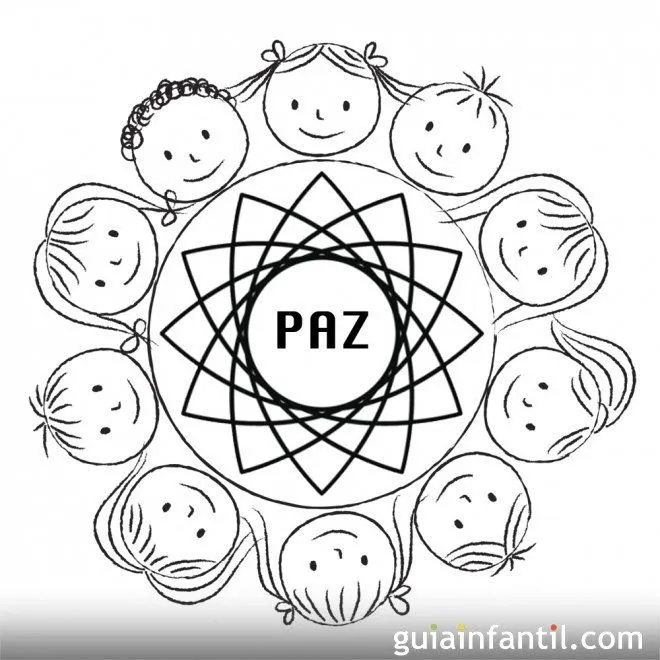 Dibujo de la paz con los niños - 10 Mandalas de la paz para ...