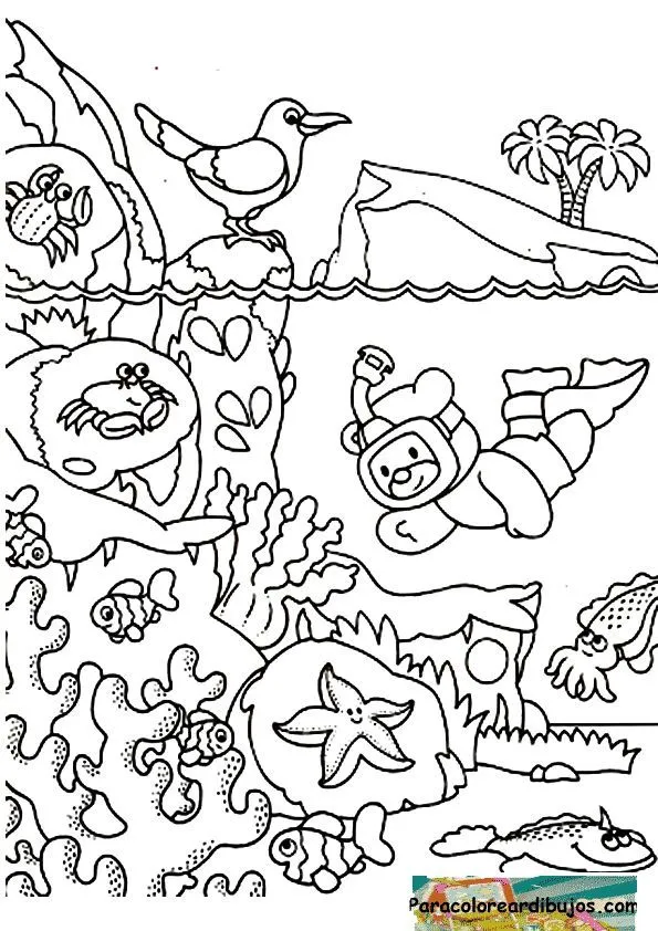 Dibujo de Peces. Dibujo infantil para colorear de Peces ...