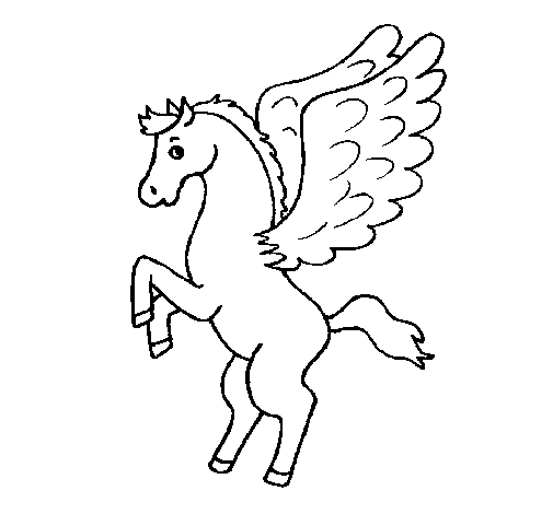 Dibujo de Pegaso sobre dos patas para Colorear - Dibujos.net