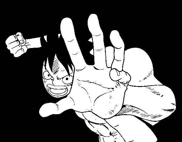 Dibujo de Pelea Luffy para Colorear