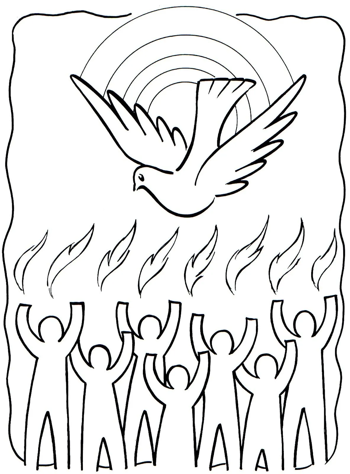 Dibujo de Pentecostes para colorear ~ Dibujos Cristianos Para Colorear