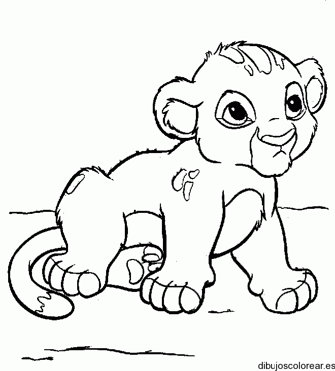 Dibujo del pequeño Simba | Dibujos para Colorear