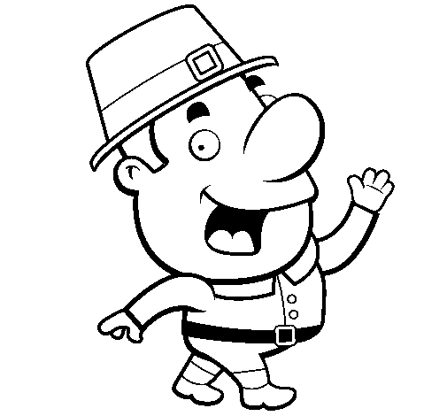 Dibujo de Peregrino alegre para Colorear - Dibujos.net