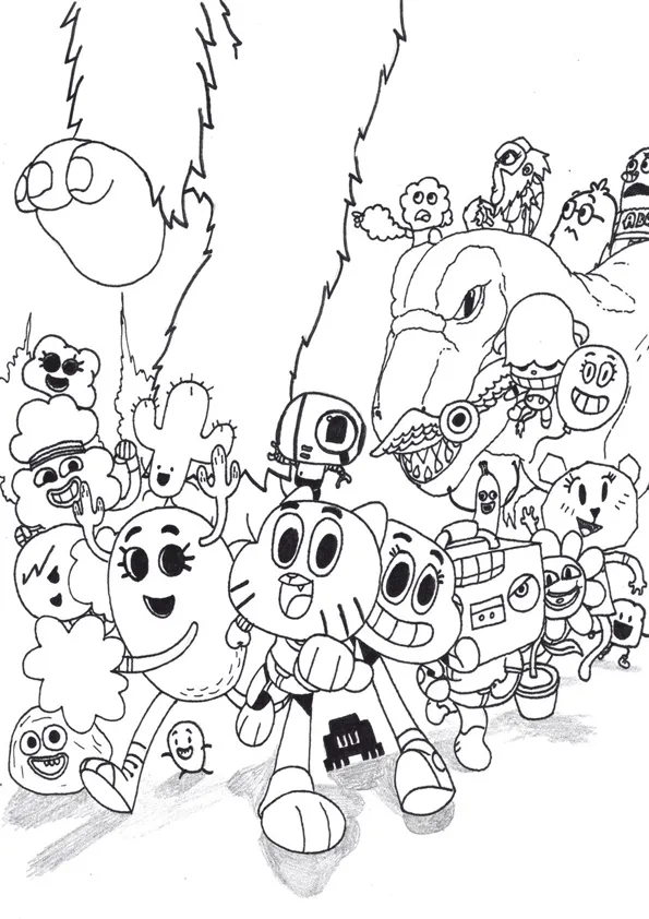 Dibujo de personajes de gumball para colorear | Dibujos para colorear