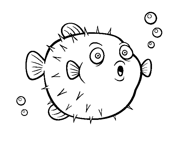 Dibujo de Pez globo para Colorear - Dibujos.net