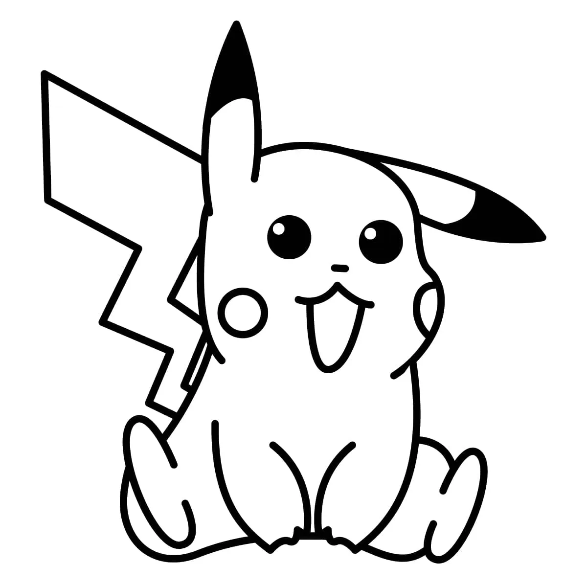 Dibujo de pikachu para colorear e imprimir - Dibujos y colores