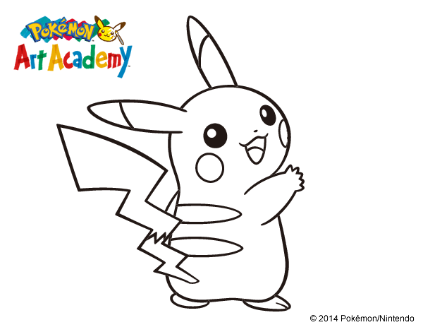 Dibujo de Pikachu de espaldas para Colorear