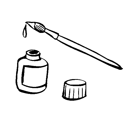 Dibujo de Pincel y tinta para Colorear - Dibujos.net