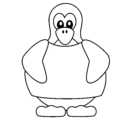 Dibujo de Pingüino 1 para Colorear - Dibujos.net